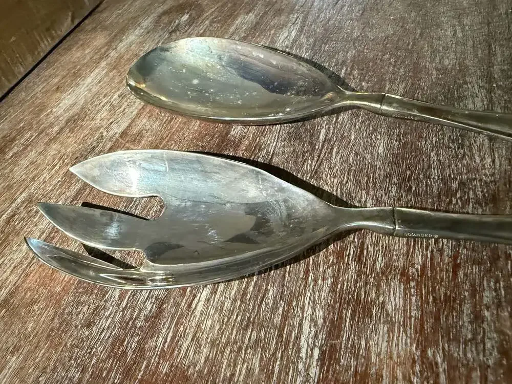 Godinger Silver Plated Salad Serving Set Fork and Spoon